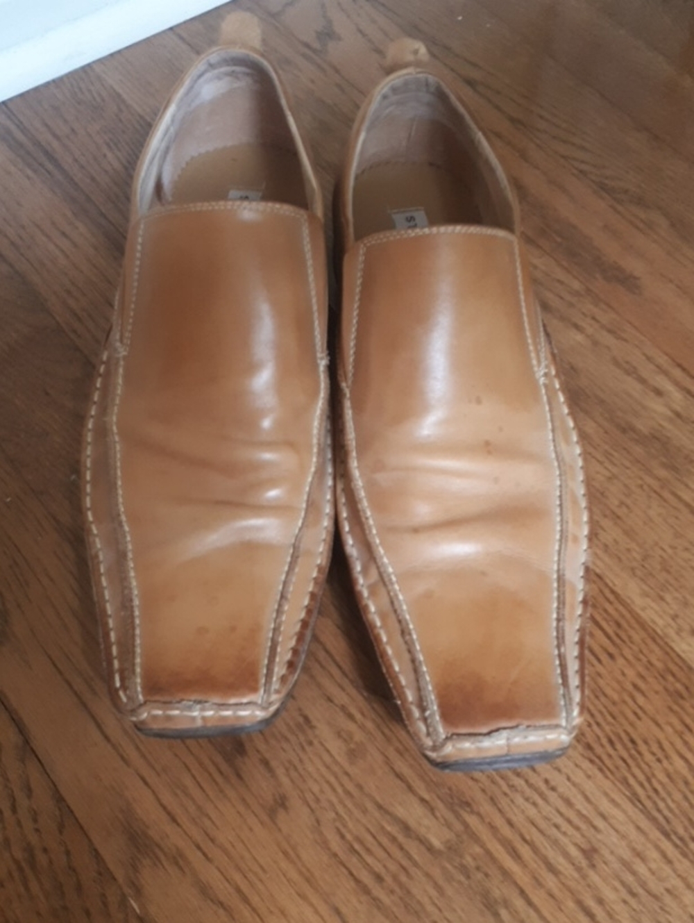 Steve Madden Men's Caramel Leather Slip-On Loafers